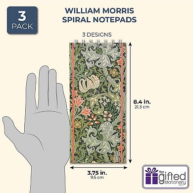 William Morris Long Spiral Notepads (8.4 X 3.75 In, 3 Pack)