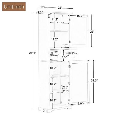 Merax Tall Bathroom Storage Cabinet