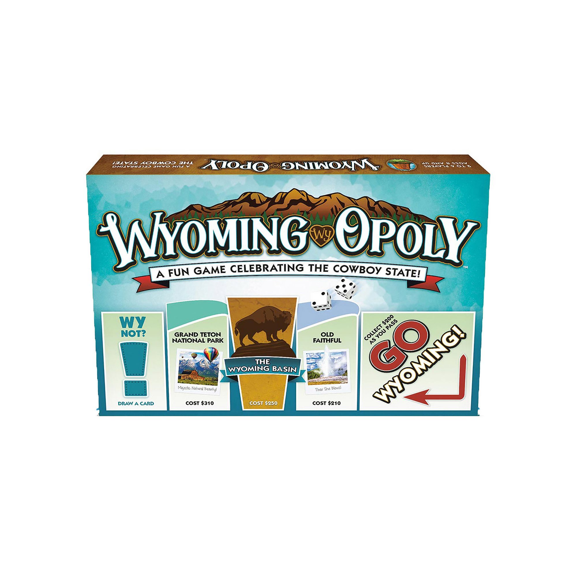 Late For The Sky: Wyoming-Opoly - State Themed Family Board Game, Multi