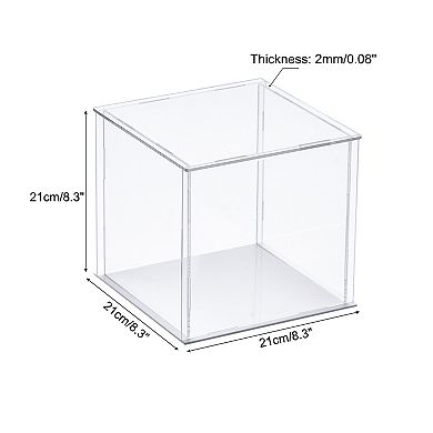 Clear Display Case, Acrylic Box Assemble Dustproof Box Showcase 7.9x7.9x7.9inch