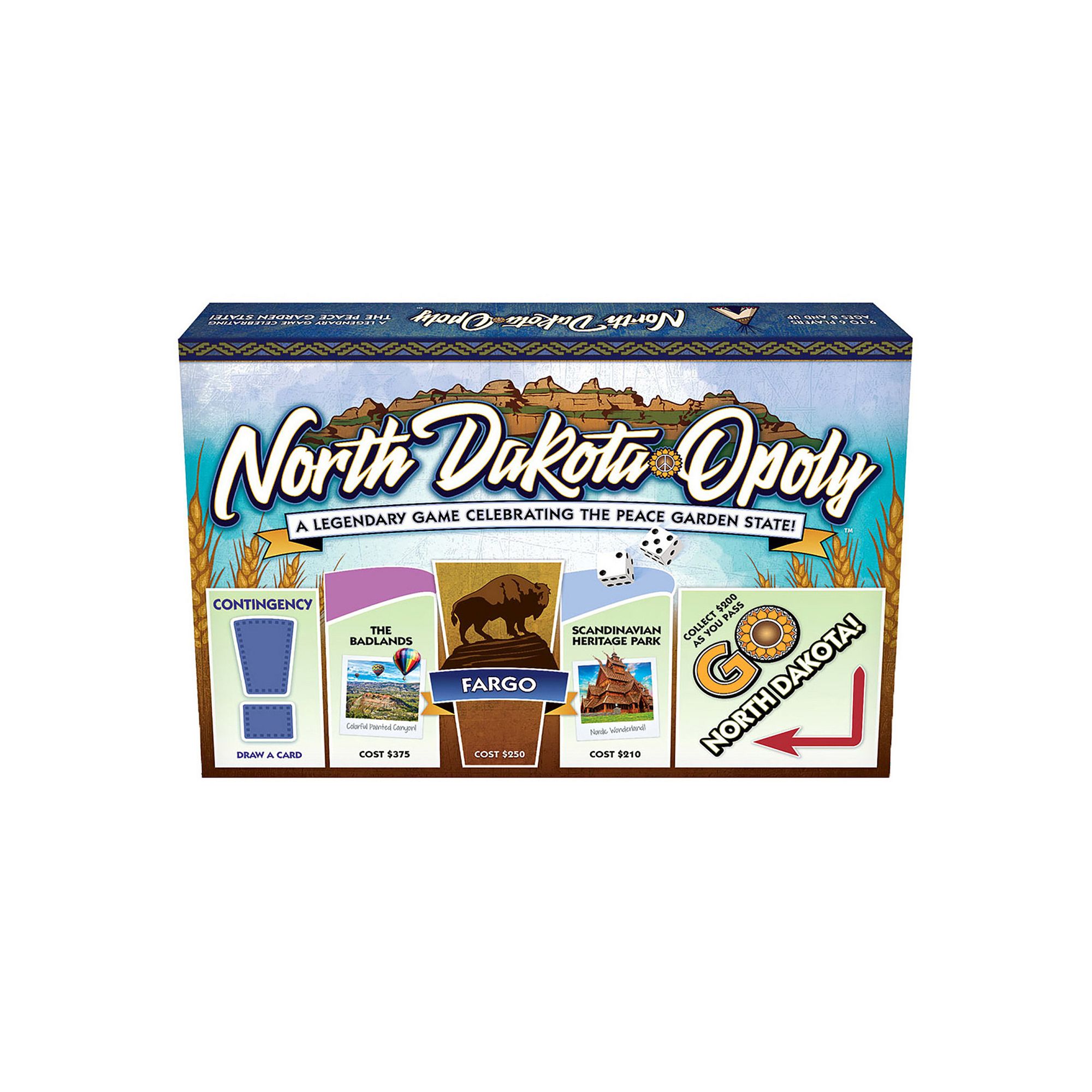 Late For The Sky: North Dakota-Opoly - State Themed Family Board Game, Mult