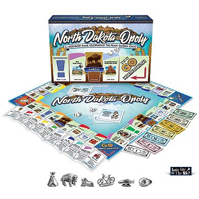 Late For The Sky: North Dakota-Opoly - State Themed Family Board Game