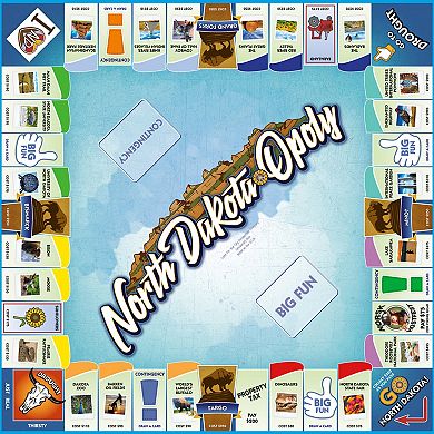 Late For The Sky: North Dakota-Opoly - State Themed Family Board Game