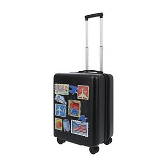 ful USPS Stickers Hardside Carry-On Spinner Luggage