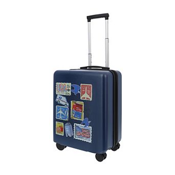 ful USPS Stickers Hardside Carry-On Spinner Luggage
