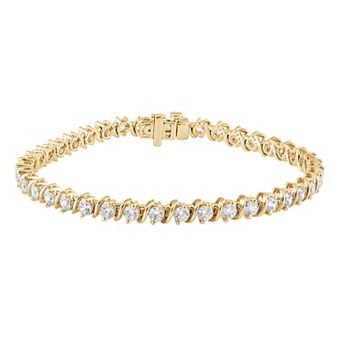 Gemstone Brilliance Round Lab-Created White Sapphire Tennis Bracelet