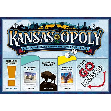 Late For The Sky: Kansas-Opoly - State Themed Family Board Game
