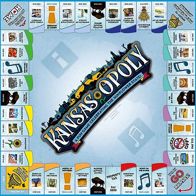 Late For The Sky: Kansas-Opoly - State Themed Family Board Game