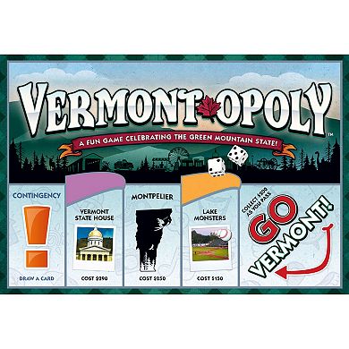 Late For The Sky: Vermont-Opoly - State Themed Family Board Game