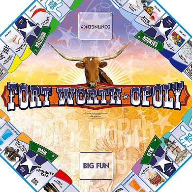 Late For The Sky: Fort Worth-Opoly - City Themed Family Board Game