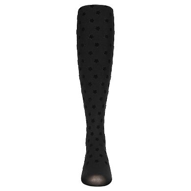 Girls Flocked Star Opaque Nylon Tights