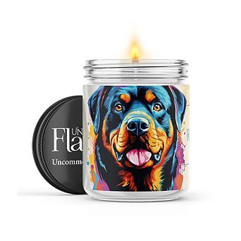 Rottweiler - 22-oz Candle Jar - Wildflowers