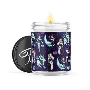 Witches On Purple - 22-oz Candle Jar - Mahogany Teakwood