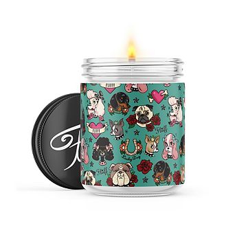 Tattoo Pooch Teal - 22-oz Candle Jar - Sea Salt & Peony