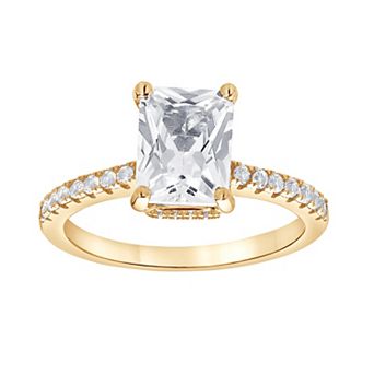 Gemstone Brilliance Emerald Cut Lab-Created White Sapphire Ring