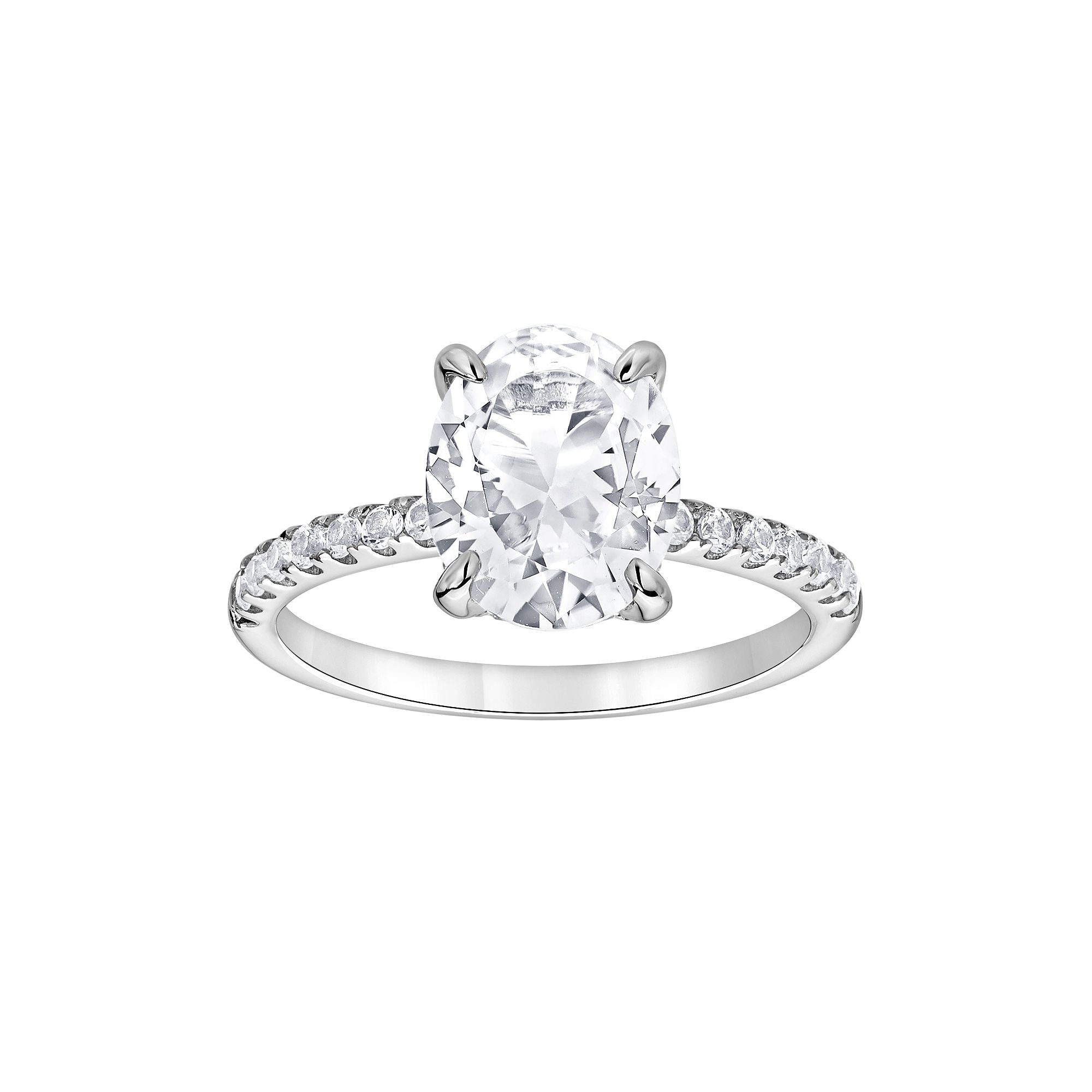 Gemstone Brilliance Round Lab-Created White Sapphire Ring, Womens, Size: 6