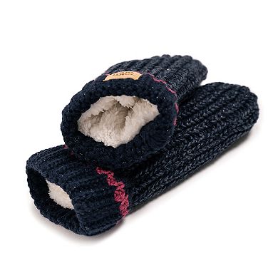 Women's MUK LUKS Marled Chunky Stitch Mittens
