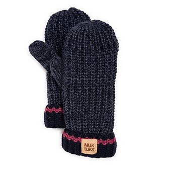 Women's MUK LUKS Marled Chunky Stitch Mittens