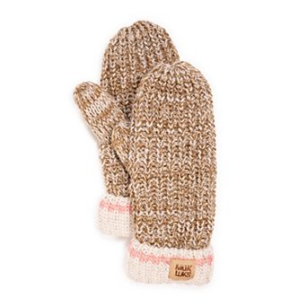 Women's MUK LUKS Marled Chunky Stitch Mittens