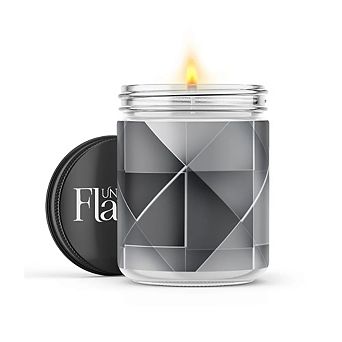 Tri Geo Gray - 22-oz Candle Jar - Black Ice