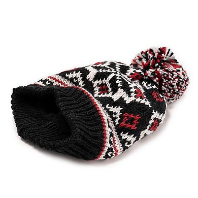 Women's MUK LUKS Icelandic Patterned Beanie