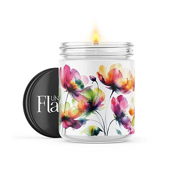Watercolor Flowers - 22-oz Candle Jar - Inner Peace