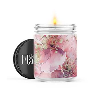 Pretty In Pink Flowers - 22-oz Candle Jar - Apple Cider & Clove