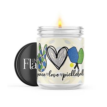 Peace, Love, Pickleball - 22-oz Candle Jar - Sea Salt & Peony