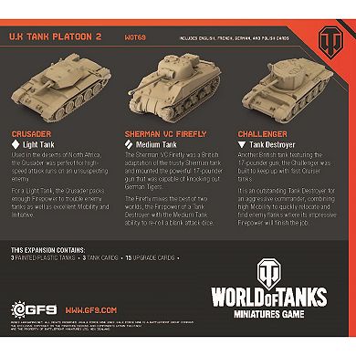 Battlefront Miniatures World of Tanks: U.K. Tank Platoon 2 Crusader, Sherman VC Firefly, Challenger