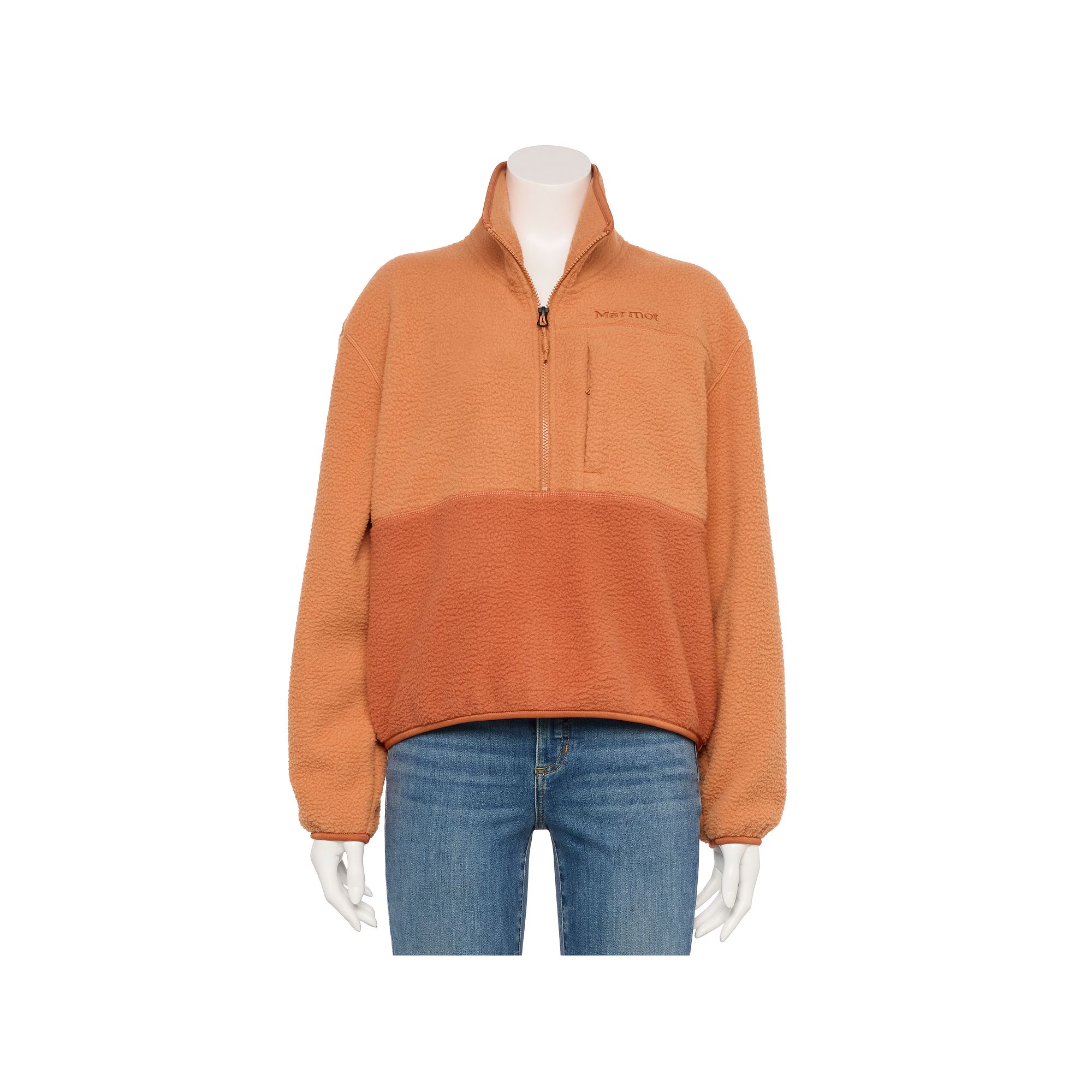 Womens Aros Half Zip Fleece Pullover, Size: Small, Sunburn