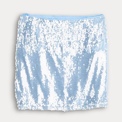 Juniors' eyeshadow Sequin Mini Skirt