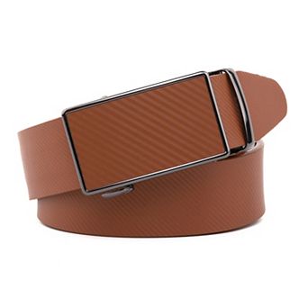 Men's Sliding Buckle Adjustable Leather Ratchet Belt