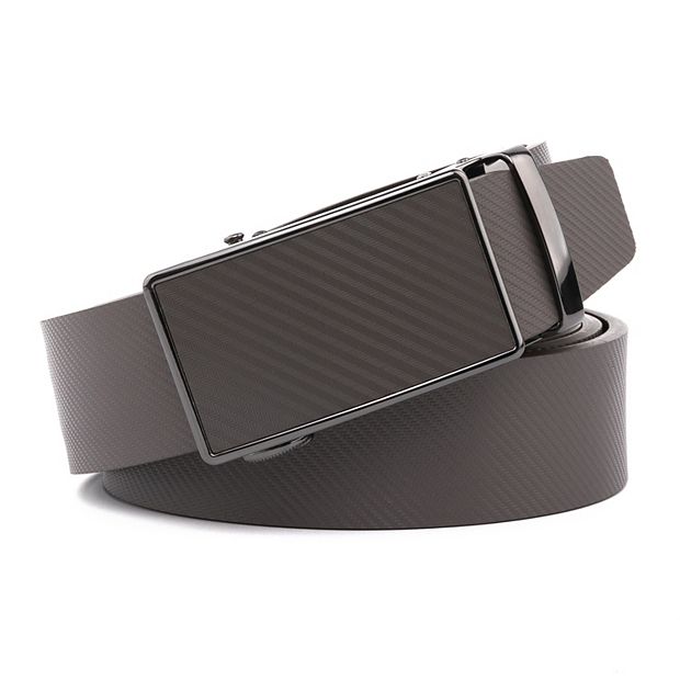 Men's Sliding Buckle Adjustable Leather Ratchet Belt
