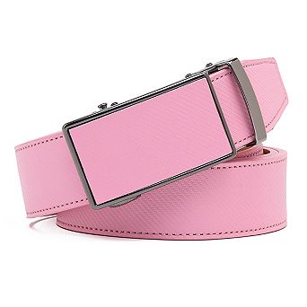 Men's Sliding Buckle Adjustable Leather Ratchet Belt