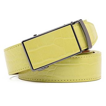 Men's Genuine Leather Crocodile Design Dress Belt With Automatic Buckle