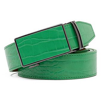 Men's Genuine Leather Crocodile Design Dress Belt With Automatic Buckle