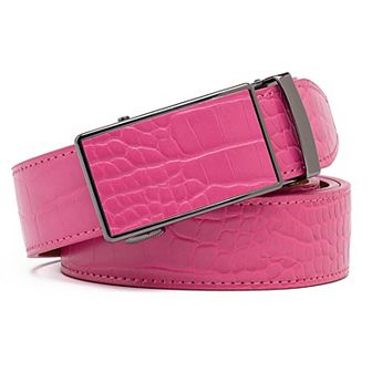 Men's Genuine Leather Crocodile Design Dress Belt With Automatic Buckle