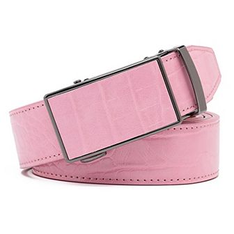 Men's Genuine Leather Crocodile Design Dress Belt With Automatic Buckle