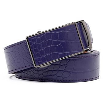Men's Genuine Leather Crocodile Design Dress Belt With Automatic Buckle