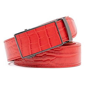Men's Genuine Leather Crocodile Design Dress Belt With Automatic Buckle