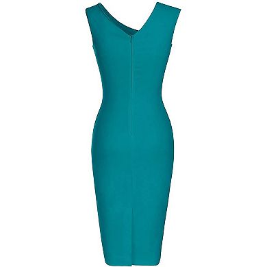 Women's Ruched Shoulder Bodycon Sheath Dress