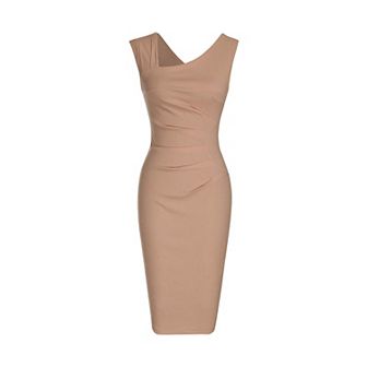 Women's Ruched Shoulder Bodycon Sheath Dress