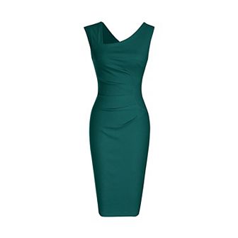 Women's Ruched Shoulder Bodycon Sheath Dress