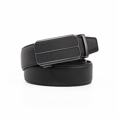 Men's Ratchet Dress Belt with Click Sliding Buckle Black