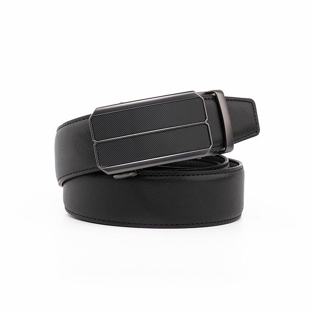 Men's Ratchet Dress Belt with Click Sliding Buckle Black