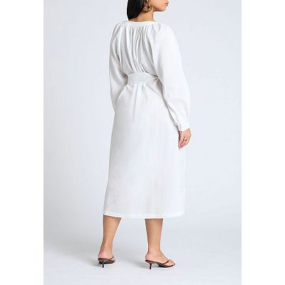 eloquii dresses Cape Sleeve Belted Midi Dress