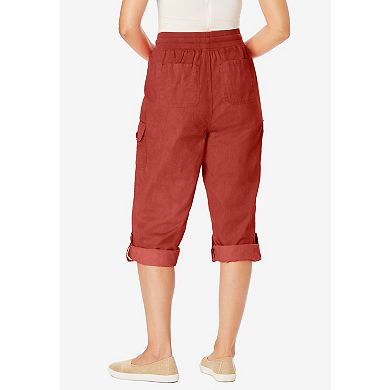 Woman Within Plus Size Convertible Length Cargo Capri/Bermuda