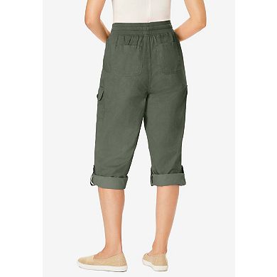Woman Within Plus Size Convertible Length Cargo Capri/Bermuda