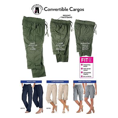 Woman Within Plus Size Convertible Length Cargo Capri/Bermuda
