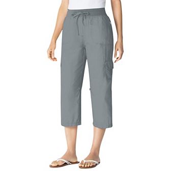 Woman Within Plus Size Convertible Length Cargo Capri/Bermuda